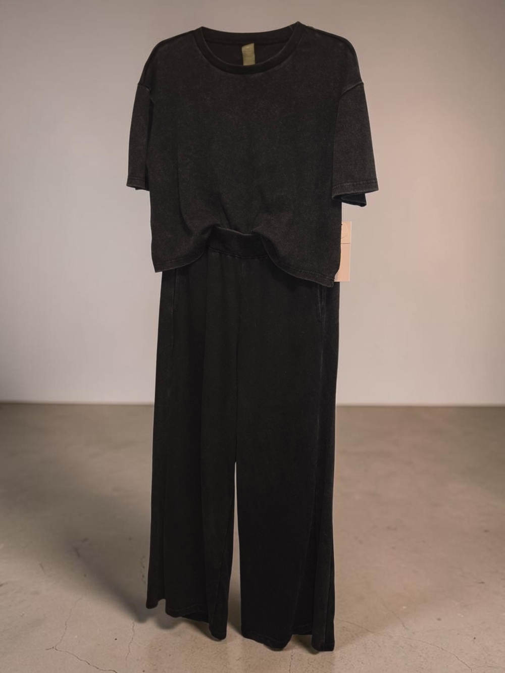 Harmony Balance Wide-Leg 2-Piece Set — Mineral Wash Charcoal, NWT - Picture 3 of 4